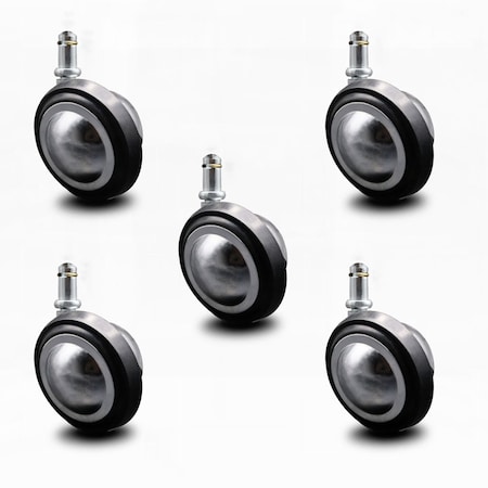 Service Caster 3 Inch Bright Chrome Soft Tread Ball Caster-7/16 Inch Grip Ring Stem, 4PK SCC-GR01S30-DCR-BC-71678-5